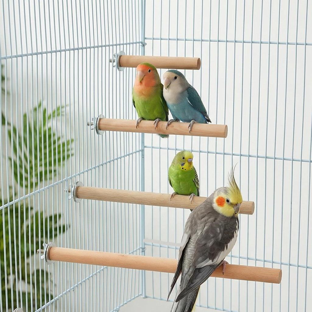 Angoily Dowel Wood Bird Perch Stand Set, Parakeet Perches Parrot Stand Rods