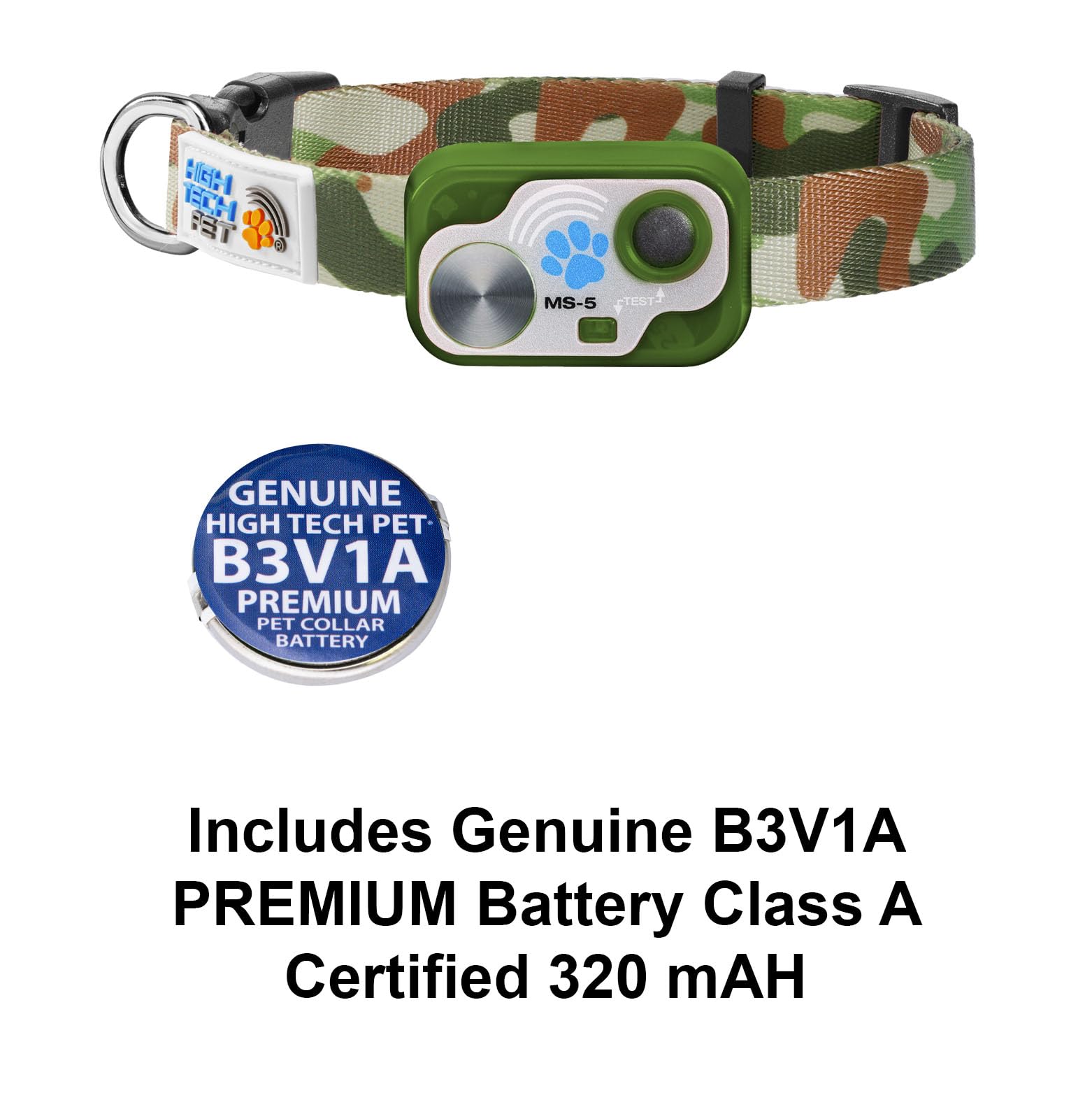 Genuine MS-5® Designer Series Automatic Pet Door Collar Tested & Certified by High Tech Pet for Dogs and Cats - Complies with Power Pet Door Performance Warranty, Waterproof (CAMO, Dog)