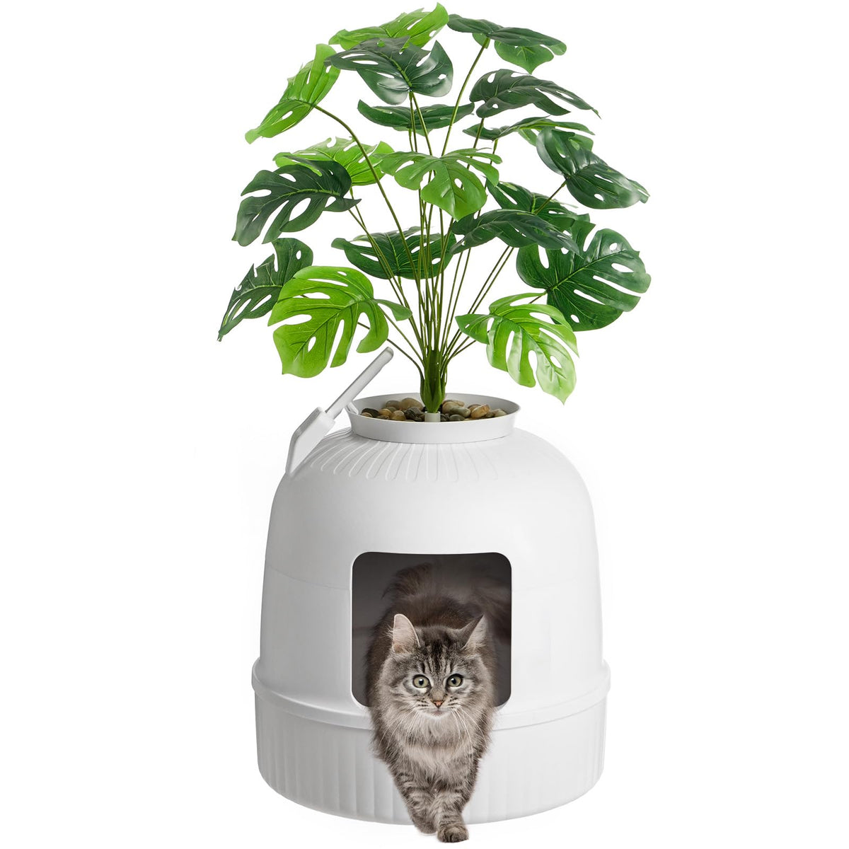 Lifewit Hidden Plant Cat Litter Box with Electric Odor Control System Black