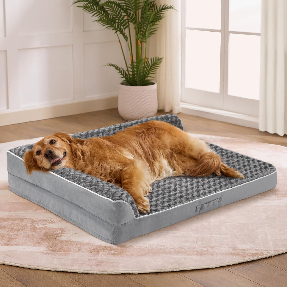Aeroluxe XXL Orthopedic Dog Bed, Extra Large Dogs, 48"x35"x7.5", Beige