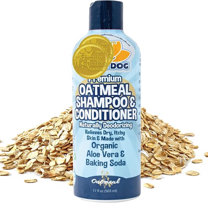 Bodhi Dog Grooming Bundle - Oatmeal Shampoo & Conditioner with Bath Brush for Shower, Showerhead, Sprayer & Bathing - Gentle Care for Long, Short & Curly Hair