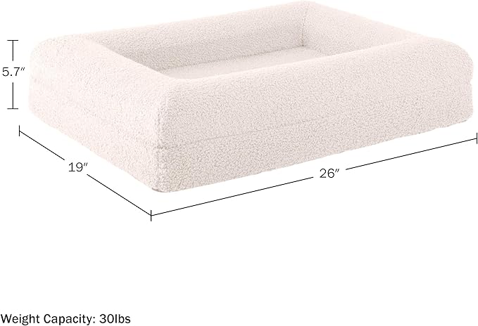 PETMAKER Memory Foam Orthopedic Dog Bed for Small Pets, Cream, 26”x19”x5.7”