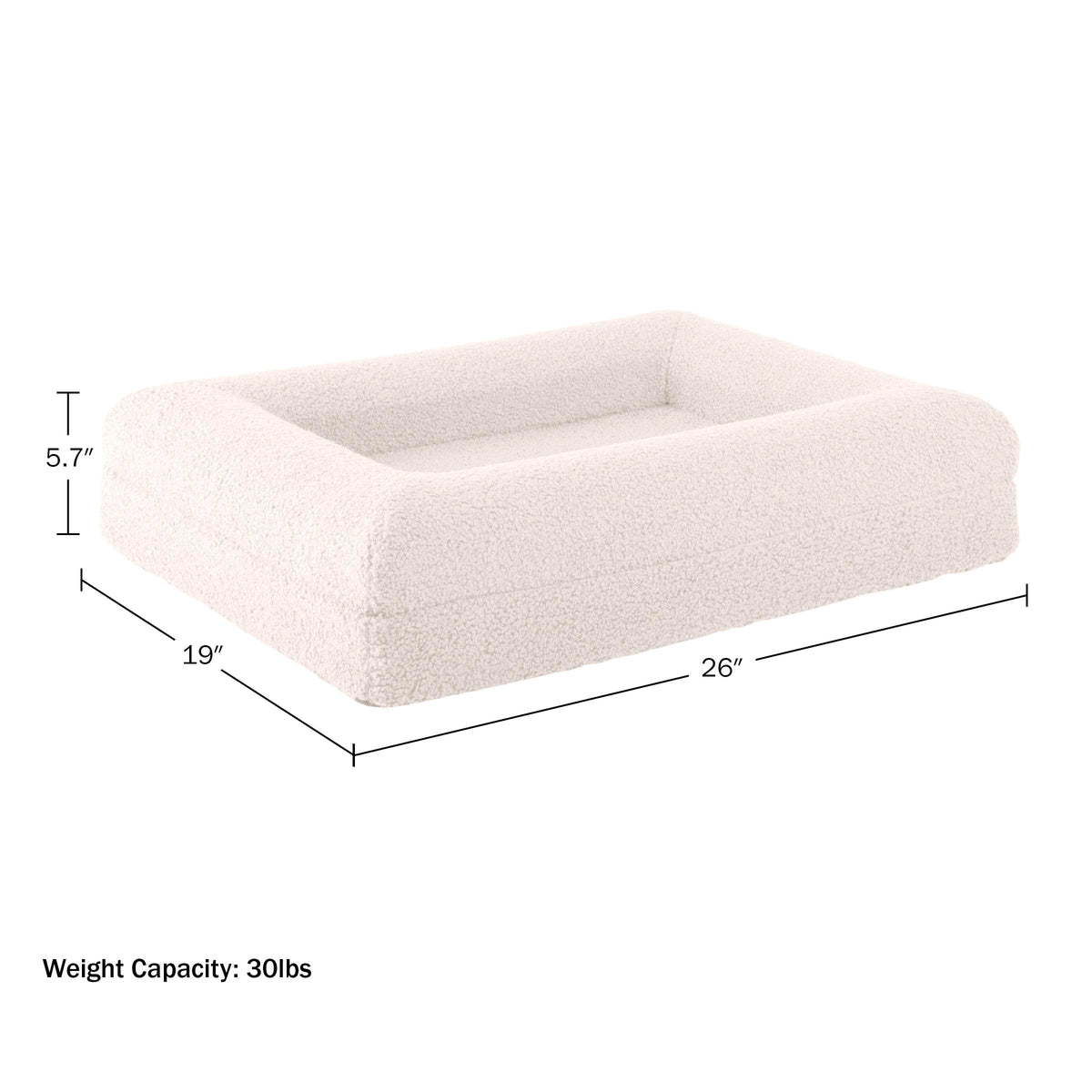 PETMAKER Memory Foam Orthopedic Dog Bed for Small Pets, Cream, 26”x19”x5.7”