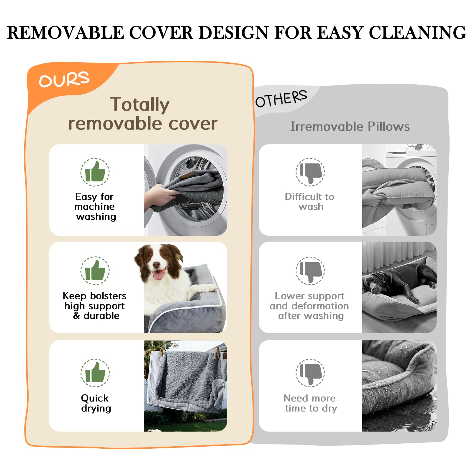 Comfort Expression Waterproof Orthopedic Dog Beds for Extra Large Dog
