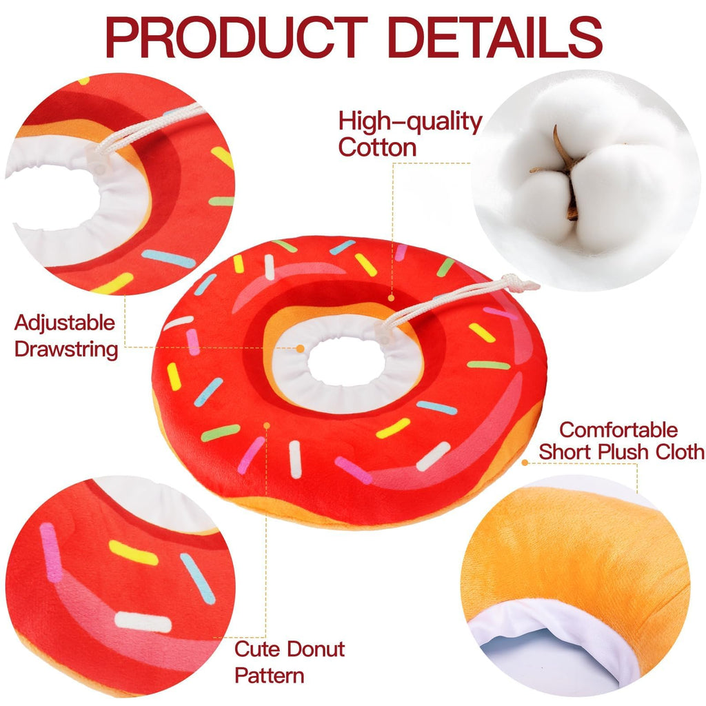 Cat Cone Collar Soft, Cute Cat Donut Collar After Surgery, Adjustable Kitten Recovery Cones to Stop Licking, Lightweight Neck Elizabethan Collars for Cats Kittens (Red, Medium)