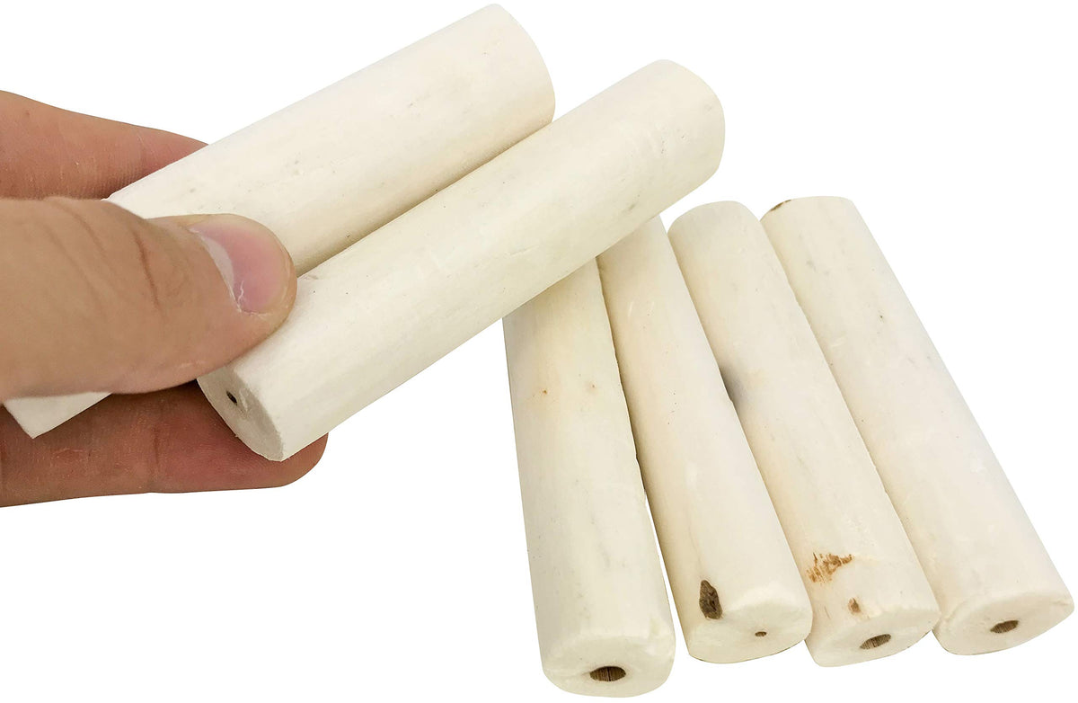 Bonka Bird Toys 1211 Pk6 Natural Bark Sola Sticks, 6-Pack, 3" Long, 1.25" Diameter, Soft Chew and Foraging Toy for Birds, Parrots, Parakeets, Cockatiels, Lightweight, Natural, Safe, Eco-Friendly