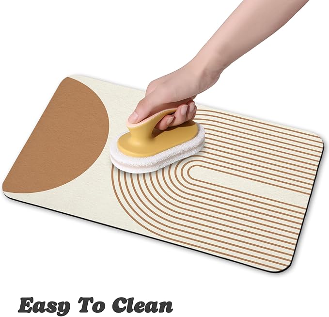 Dog Food Mats,Cat Absorbent Water Bowl Feeding Mats Pet Placemats for Food and Water Beige Bohemia 24 * 32 inch