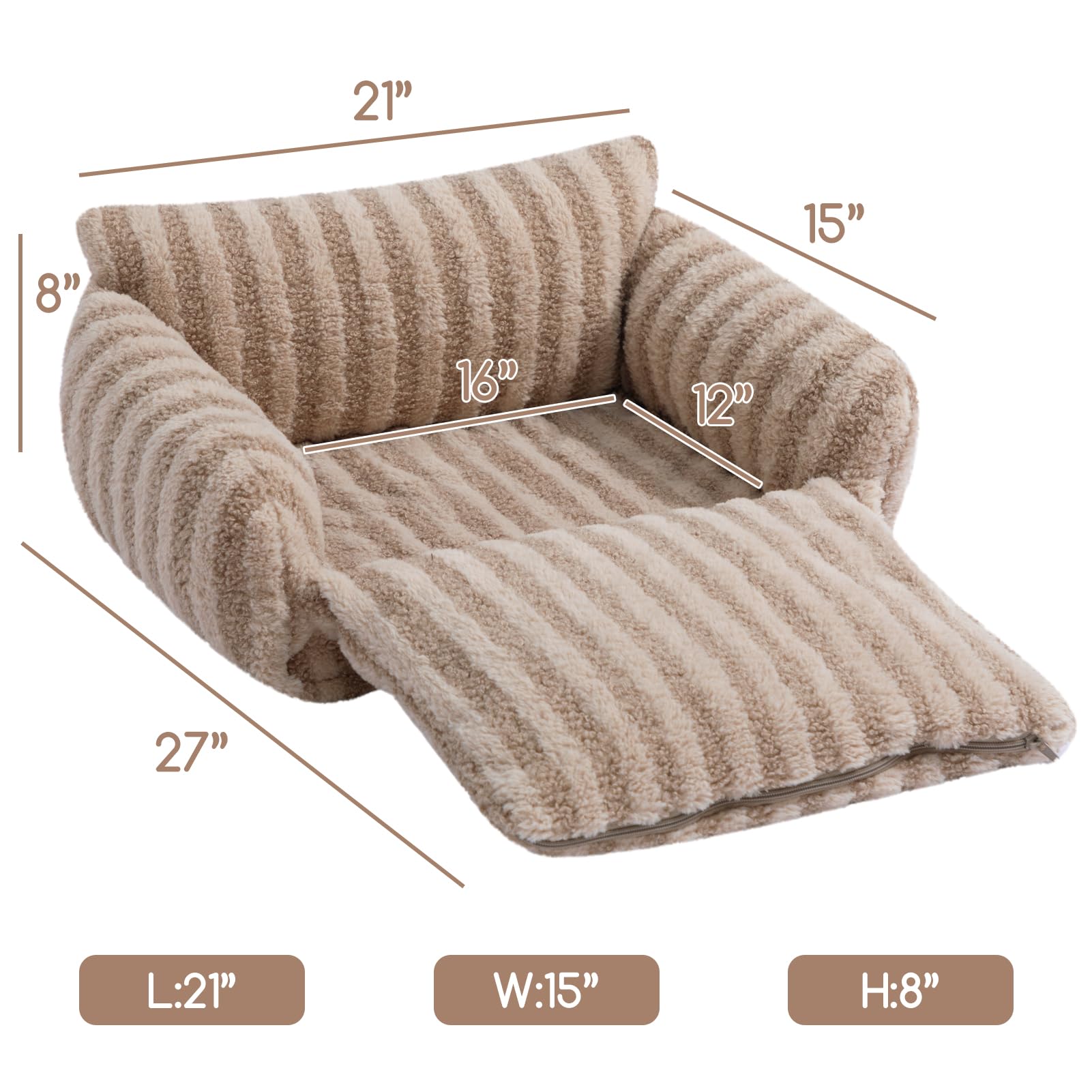 Hollypet Cat Bed Small Dog Orthopedic Couch Beds for Pets up to 13 lbs