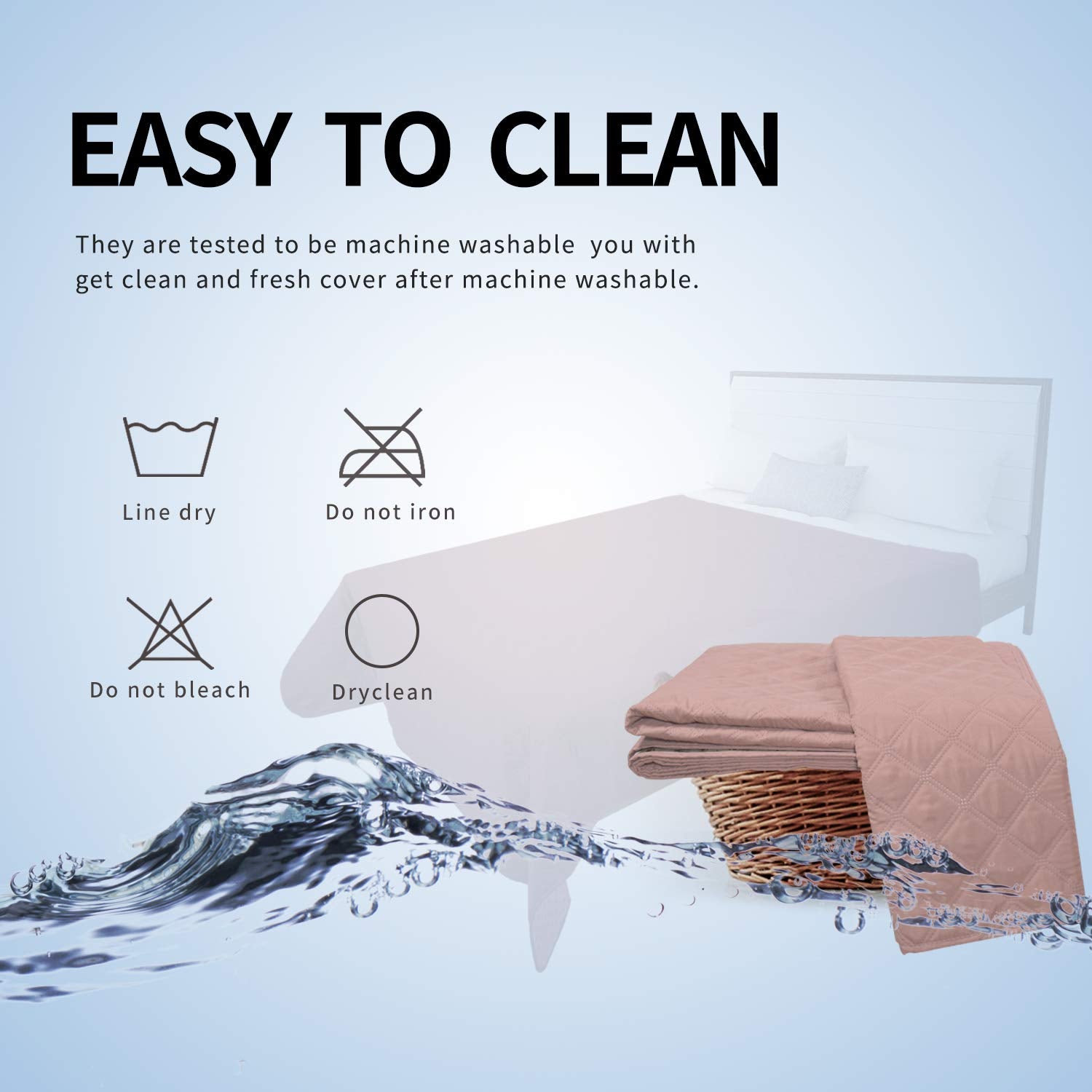 Easy-Going Waterproof Dog Bed Cover, Non-Slip Pet Blanket, 86x82in, Pink