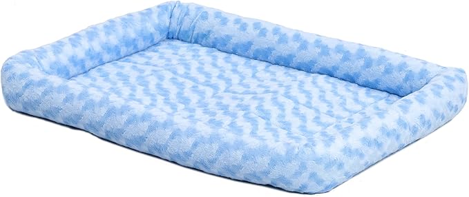 MidWest Homes for Pets QuietTime Fashion XS Dog Bed - Blue Faux Fur Bolster, Ultra-Soft and Machine Washable, Fits 22-Inch Crates and Carriers, for Small Dogs and Cats