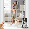 SHYUJAJIE 37 Inch Tall Baby Gate with Small Cat Door