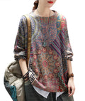 YESNO Women Sweater Graphic Oversized Pullover Sweaters Casual Loose Long Sleeve Knit Tops 2XL S01 CR27