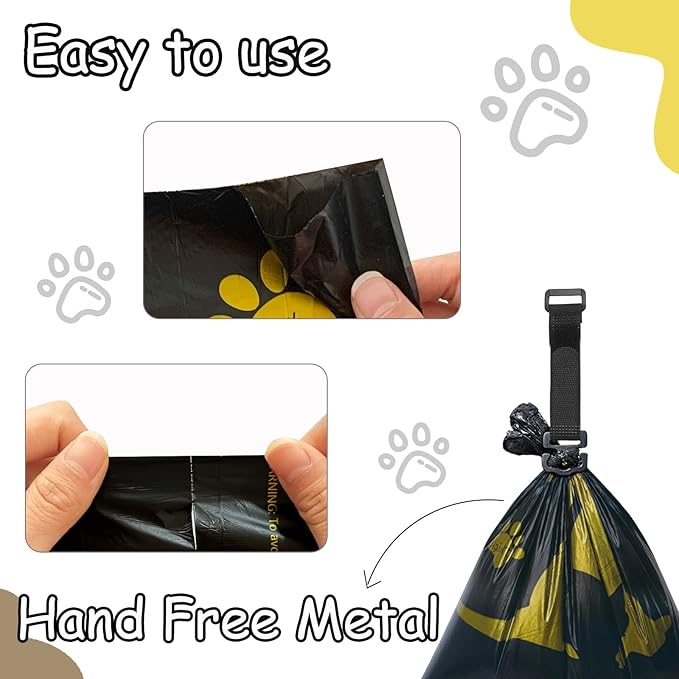 Metal Dog Poop Bag Holder 2-Pack w/Leash Clip|Durable Scratch-Resistant Aluminum|30 Bags+6 Accessories（Silver）