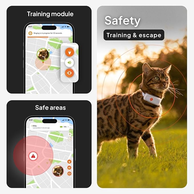 Weenect Cat XS - GPS Tracker for Cats | Real-time GPS Tracking | Smallest Model on The Market | Operates with a Subscription | Collar Included