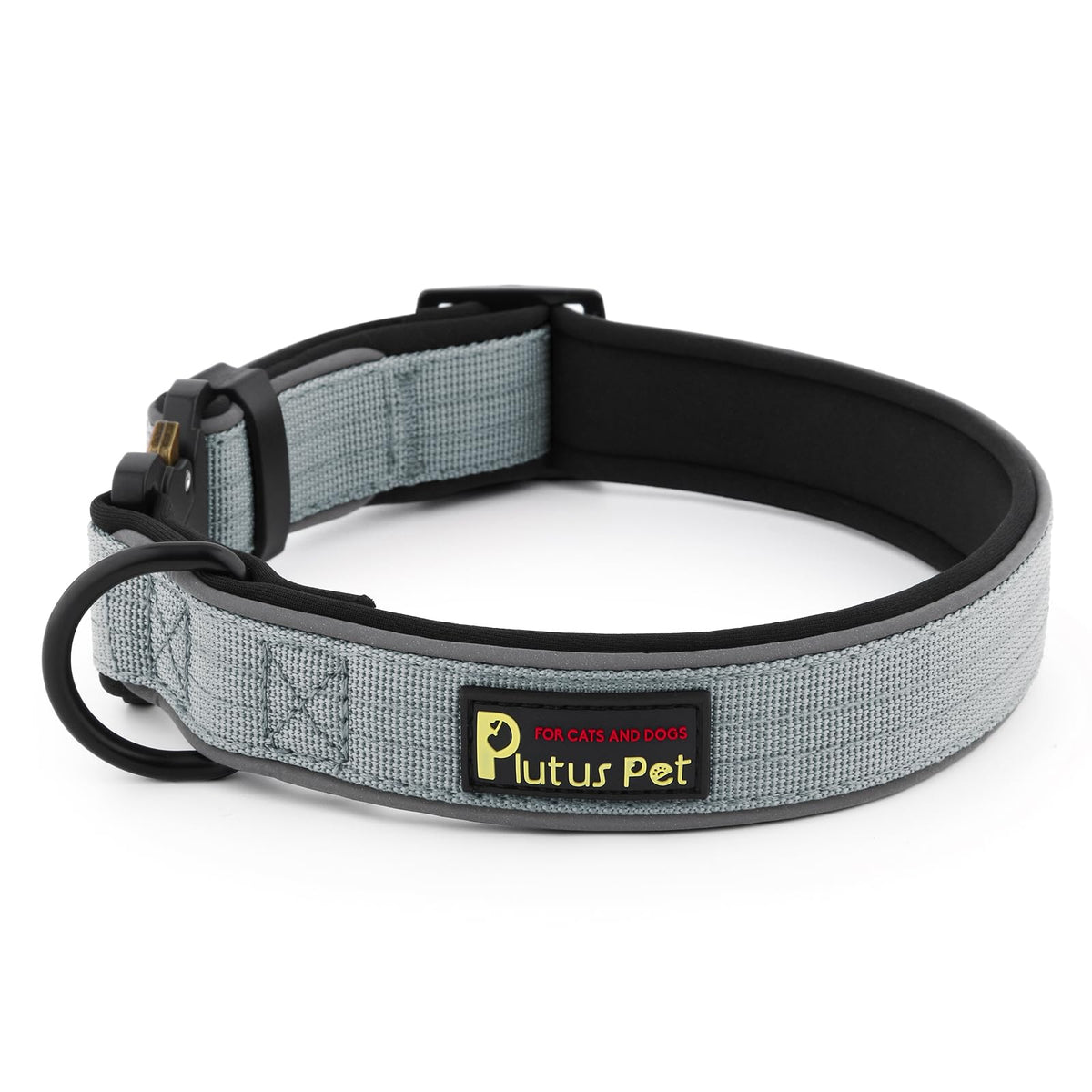 Plutus Pet Tactical Dog Collar, Reflective, for Small Medium Large Dogs