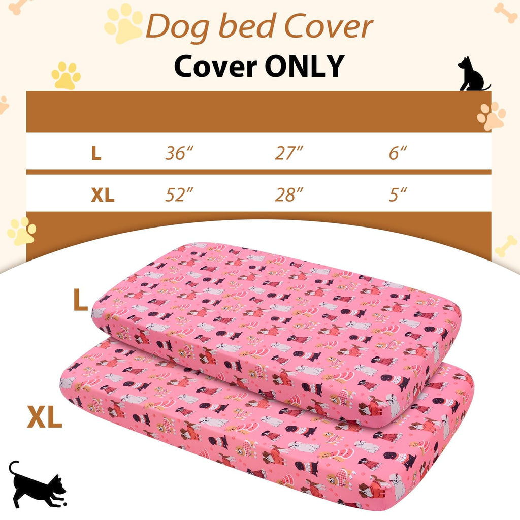 Hoopttay Replacement Dog Bed Covers Elastic Edged Washable 52" x 28" x 6"