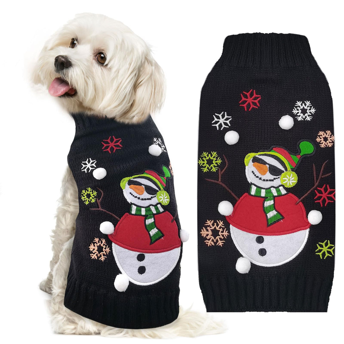 DOGGYZSTYLE Dog Christmas Sweater Xmas Pet Clothes Cute Striped Gingerbread Man Costume Holiday Puppy Cat Jumpers Outfits New Year Gifts for Small Medium Large Dogs(Red Gingerbread Man,XXS)