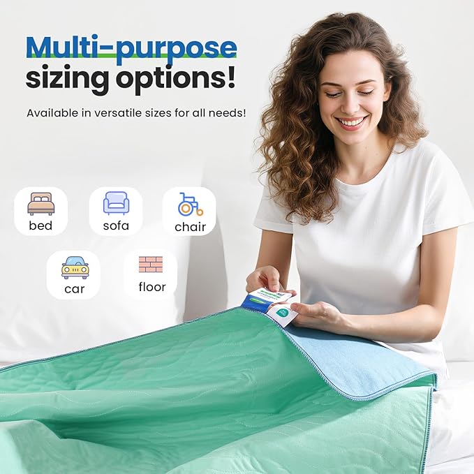 Noovirum® Washable Underpads,34"x52"(Pack of 1) Reusable Incontinence Pads for Kids, Adults, Elderly, Pets - Waterproof Protective Pad for Bed, Couch, Sofa, Furniture, Floor