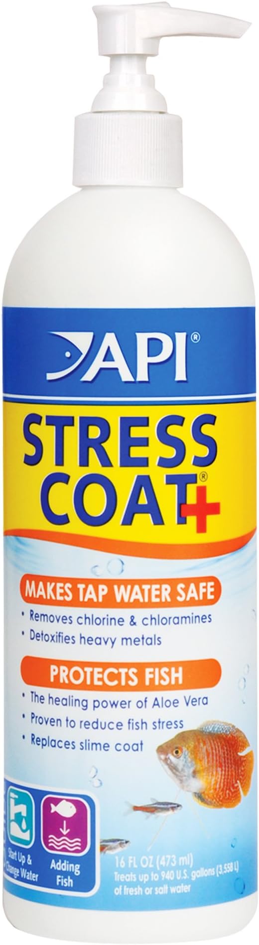 API STRESS COAT Aquarium Water Conditioner 32-Ounce Bottle