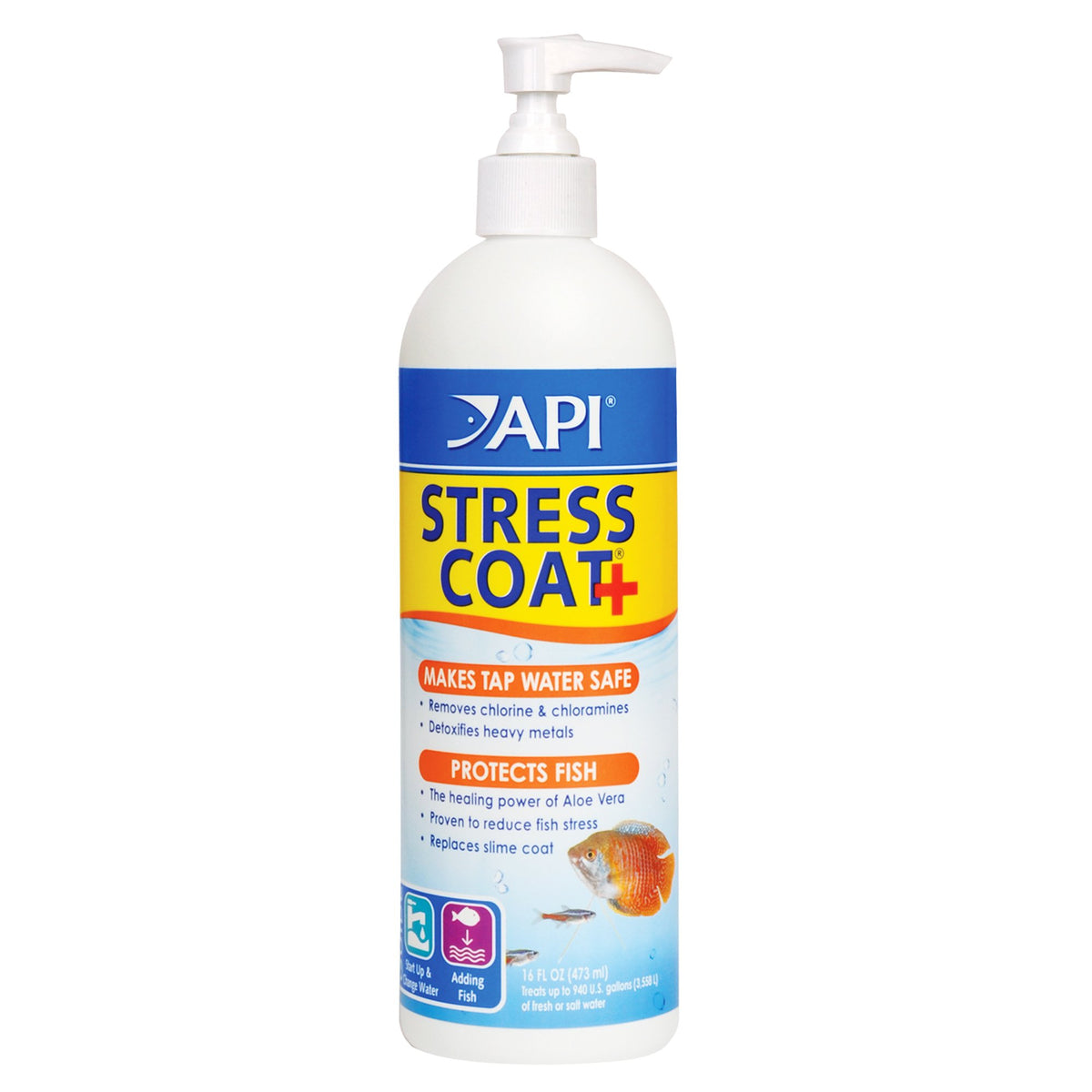 API STRESS COAT Aquarium Water Conditioner 32-Ounce Bottle