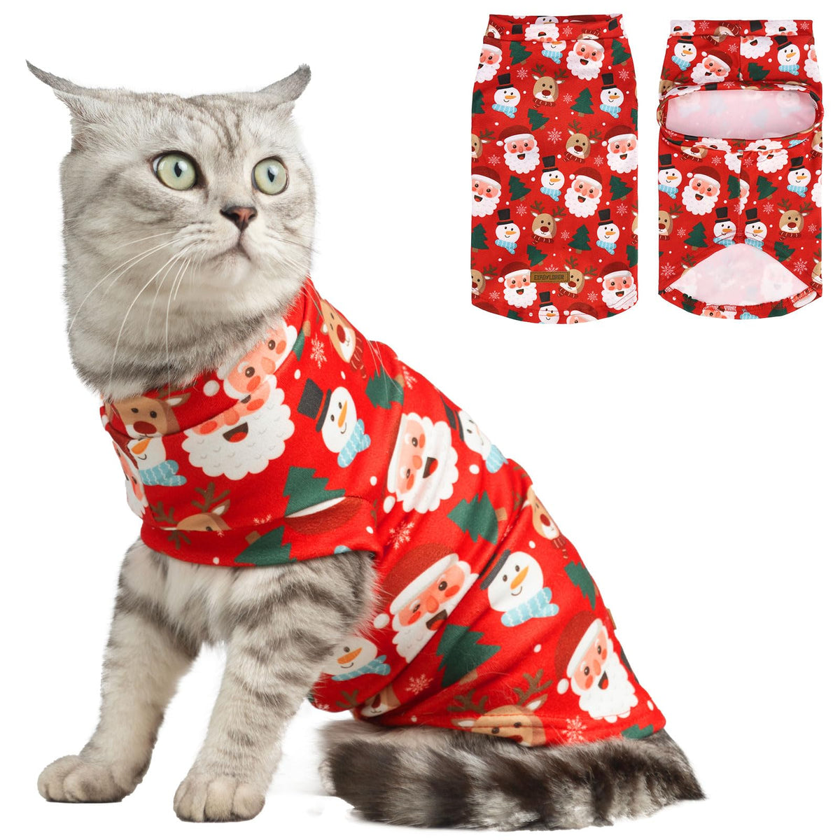 EXPAWLORER Cat Sweater Warm Fleece Pet Clothes for Cats Only