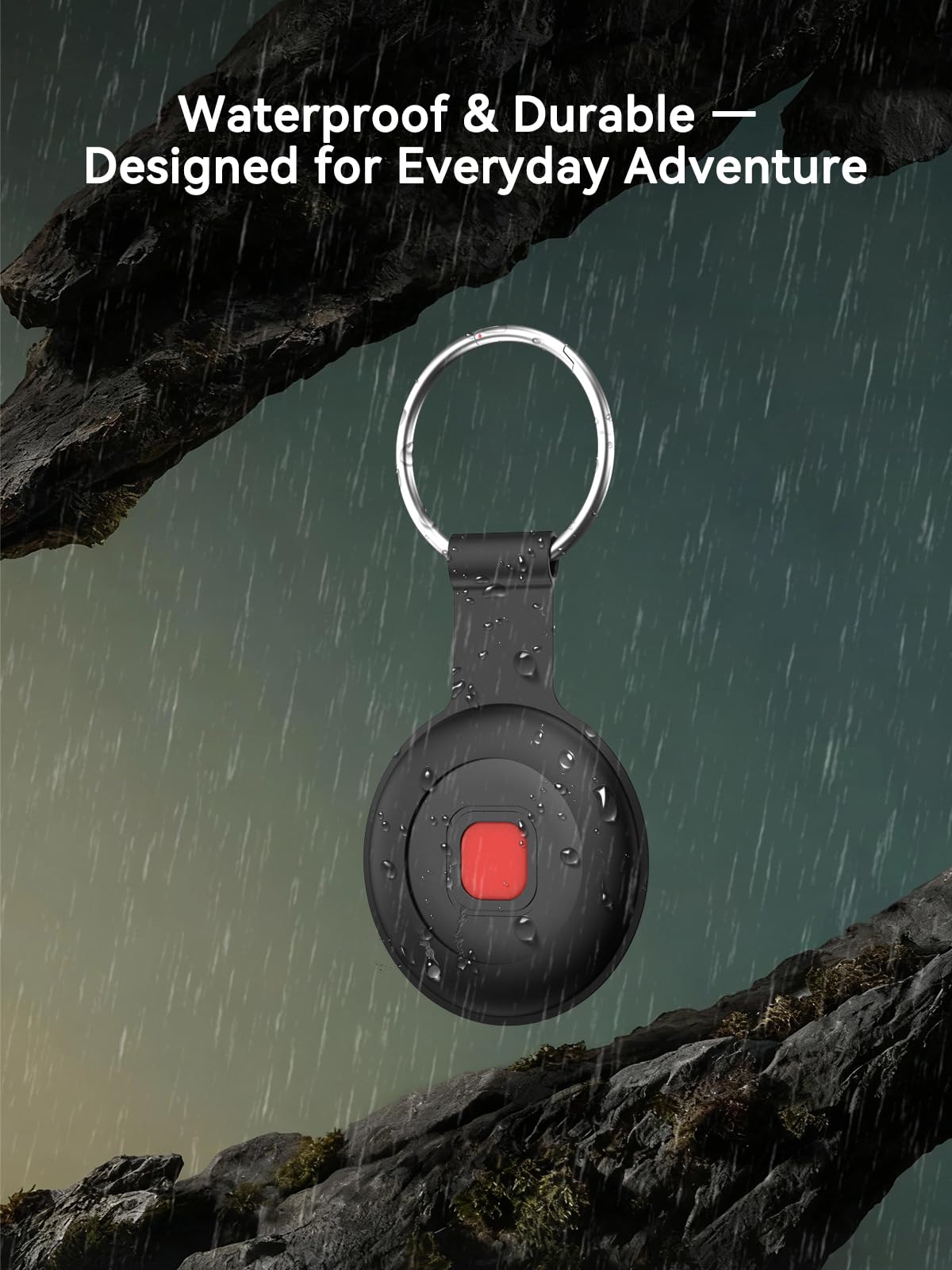 Bluetooth Dog Tracker Tag, Pet Tracker for Dogs with Silicone Collar Holder, Works with Apple Find My & Android Find Hub, IP67 Waterproof Anti-Lost Locator