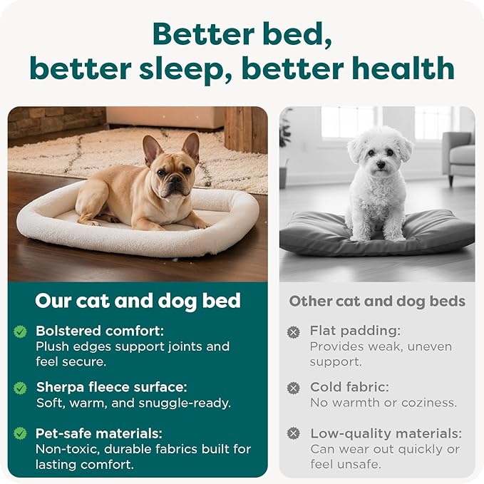 Furhaven Dog Bed for Small Dogs & Indoor Cats, 100% Washable, Sized to Fit Crates - Sherpa Fleece Bolster Crate Pad - Gray, Small