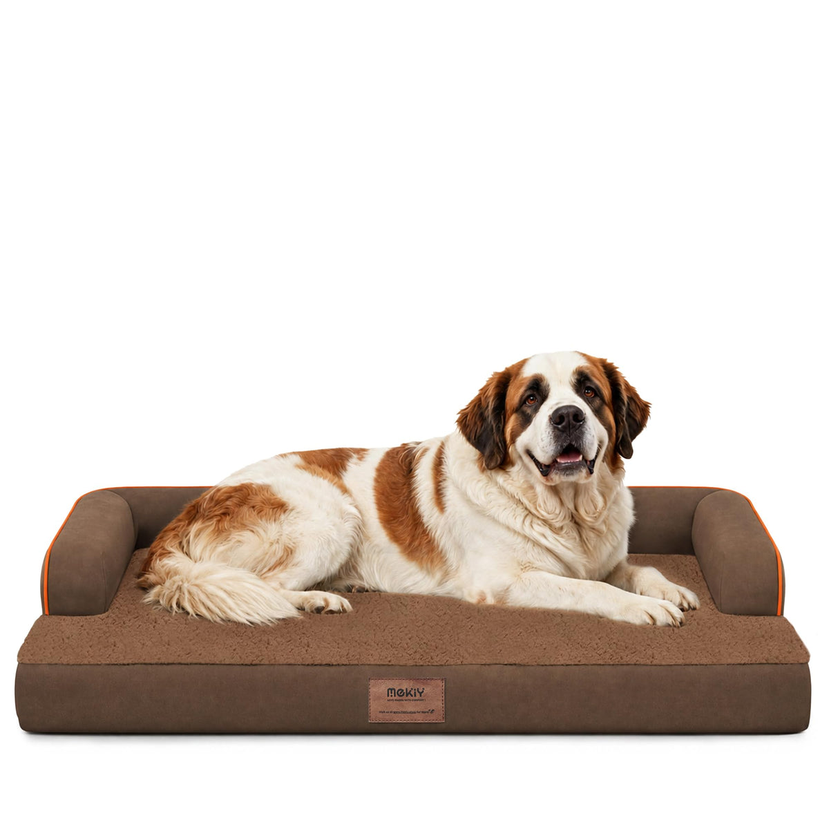 MEKIY Orthopedic Waterproof Dog Bed with Bolster for Extra Large Size Dogs
