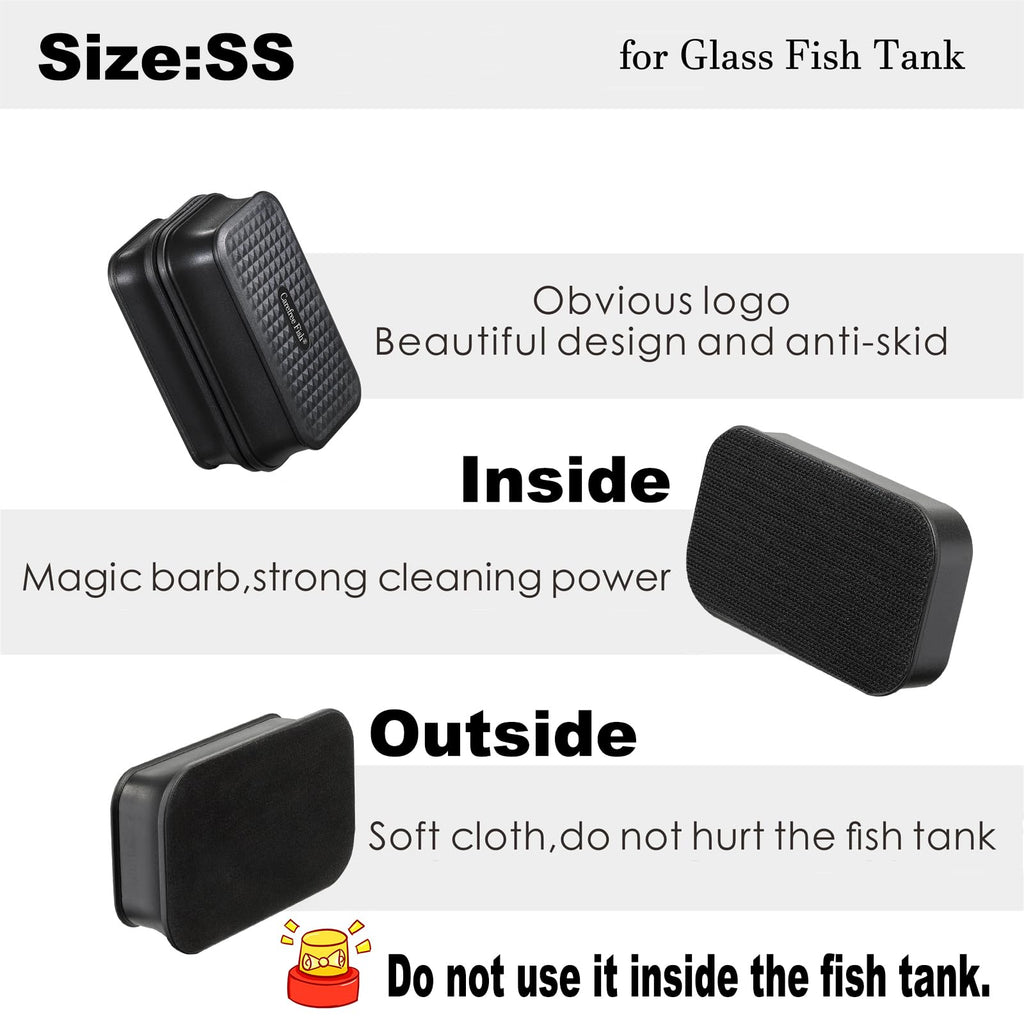 Carefree Fish Aquarium Small Magnetic Cleaner for Glass Fish Tank Algae Scraper Floating