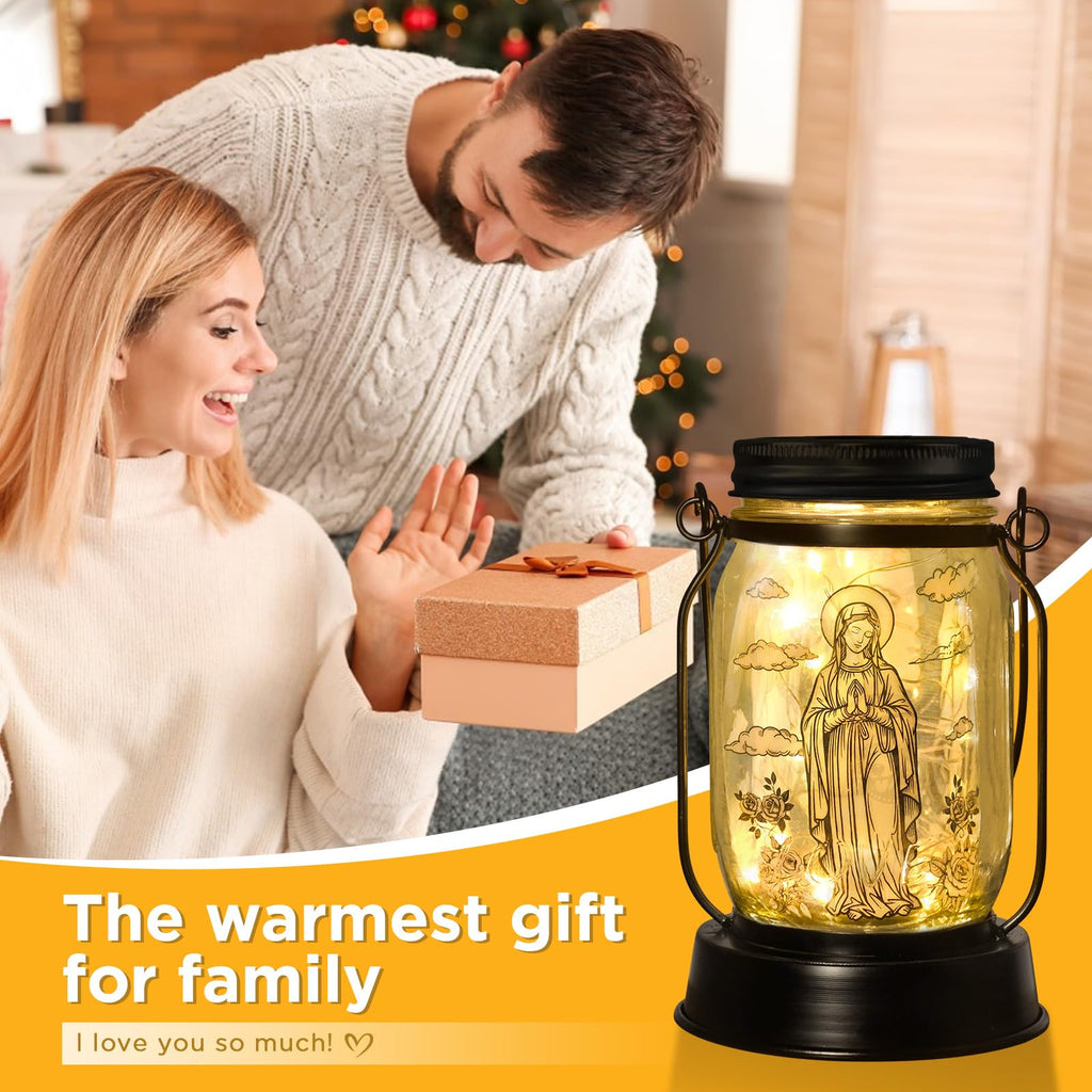 kyoryuger Virgin Mary Religious Gifts for Women/Men Virgin Mary Praying Solar Lantern Mom Birthday, Mothers Day, Religious Solar Garden Decoration Outside for Yard, Patio,Backyard,Porch, Torches