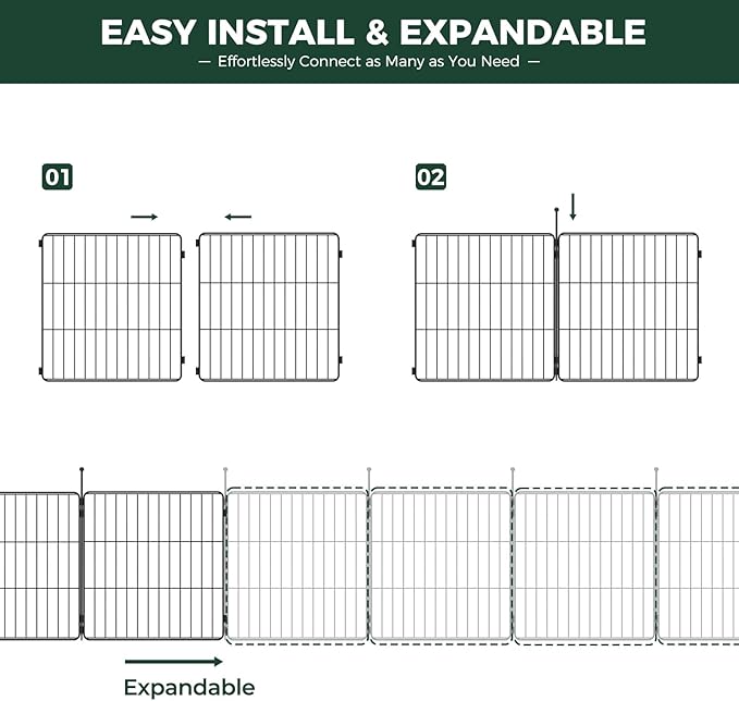 FXW MiniPaws Unleashed Dog Playpen, Expandable & Portable Design for Yard, RV Camping and Indoor Use, for Puppies and Small Dogs, 20-inch 8 Panels