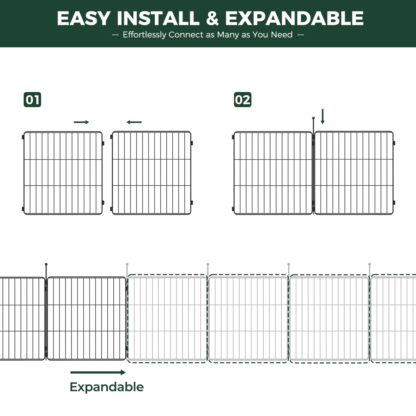 FXW MiniPaws Dog Playpen, Indoor, Yard & RV Camping, 24" H, 8 Panels