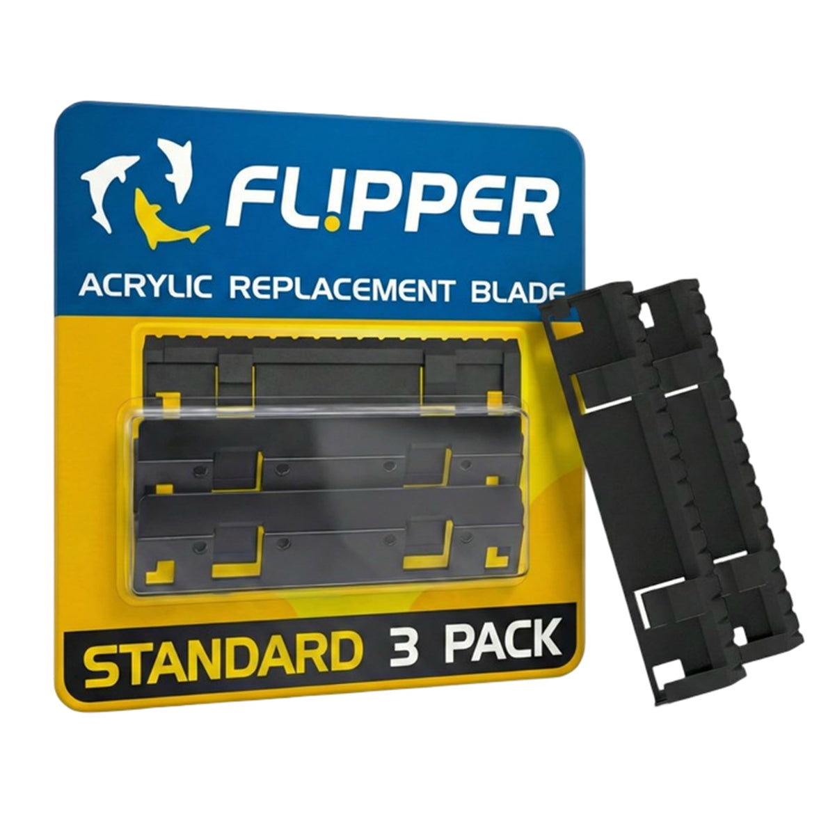 FL!PPER Magnetic Aquarium Cleaner - Acrylic Replacement Blades for Acrylic tanks Standard up to 1/2" - 3 Pack