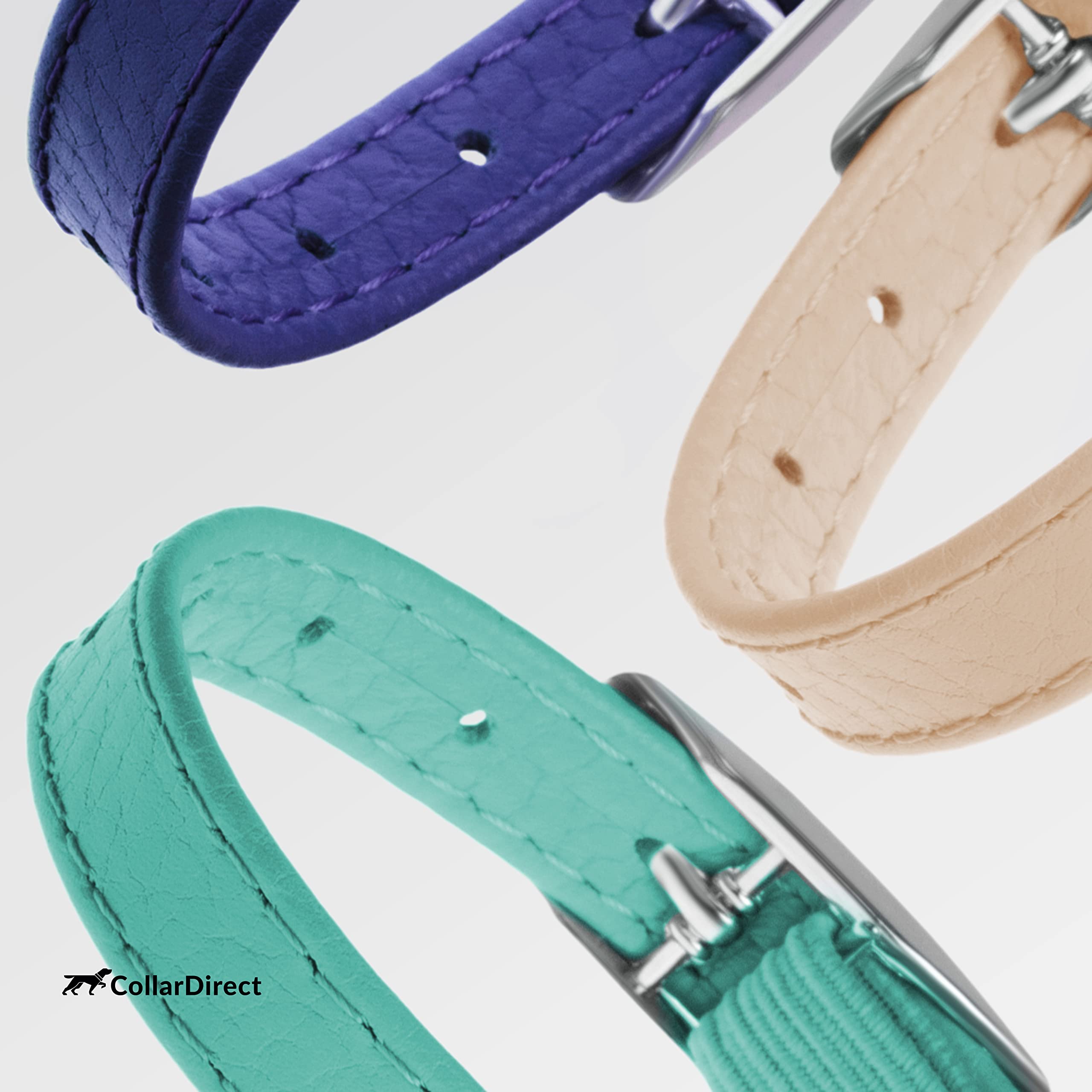 Soft Leather Cat Collar with Safety Elastic Strap