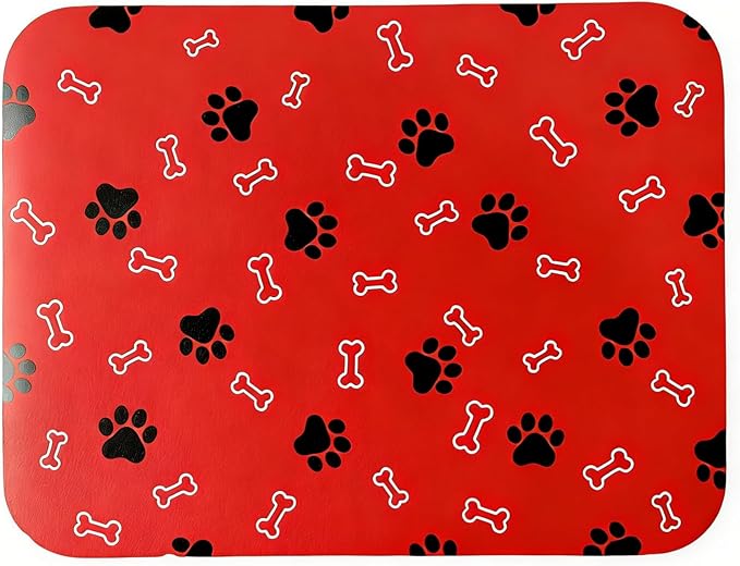 Pet Cat Dog Food Mat Non Slip Mat for Dog Water Bowl Mat Quick Dry Absorbent Cat Feeding Mat, 32 * 17 in