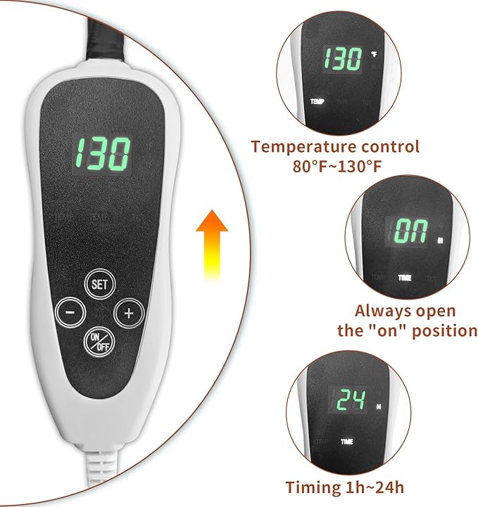 Cat Heating Pad Round with Smart Thermostat Switch and Power Line Protection Tube,Obtained MET and UL Dual Certification,Waterproof Pet Heating Pad for Cats-Paw Print