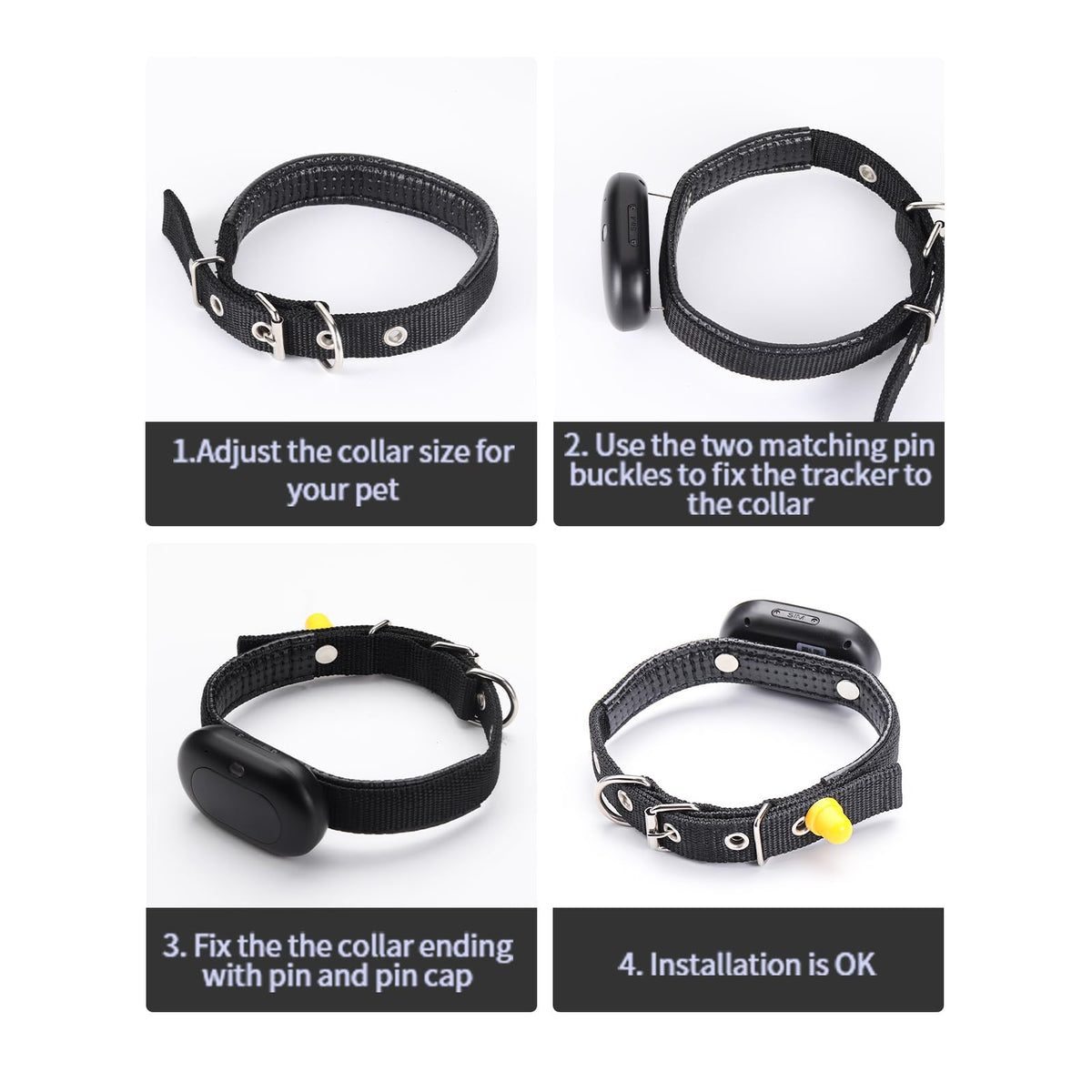 Fajocru GPS 4G Tracker & Health Monitoring for Dog with LED Light Up,Sounding, Waterproof GPS Location & Smart Pet Activity Tracker, Super Long Standby time, Unlimited Range use for Dogs Collar