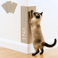 Cat Scratch Mat (3 Pack), 23.6’’ x 11.8’’ Cat Wall Corner Scratcher, Versatile Self-Adhesive Replacement Easy Use for Cat Trees Wall Furniture, Scratching Posts, and Couch Protection (Beige)