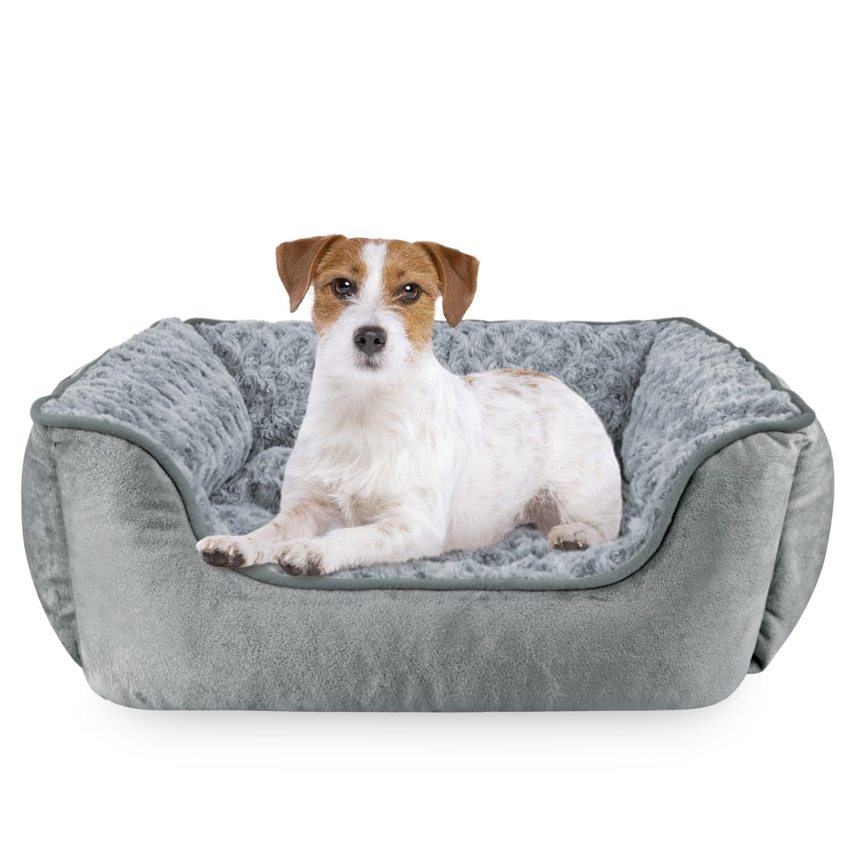 JOEJOY Rectangle Dog Bed for Large Medium Small Dogs - Washable Orthopedic Sofa Bed, Soft Breathable Puppy & Pet Cuddler, Durable Calming Dog Bed with Anti-Slip Bottom, Multiple Sizes, Beige