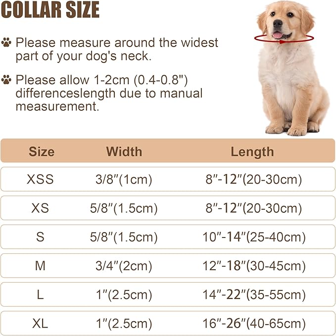 Reflective Dog Collar with Buckle Adjustable Safety Nylon Collars for Small Medium Large Dogs, Light Pink XL