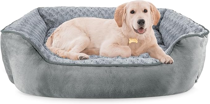 JOEJOY Rectangle Dog Bed for Large Medium Small Dogs - Washable Orthopedic Sofa Bed, Soft Breathable Puppy & Pet Cuddler, Durable Calming Dog Bed with Anti-Slip Bottom, Multiple Sizes