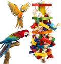 unimaxlink 3-in-1 Parrot Toys Natural Coconut Fiber Parrot Hammock (Swing + Perch + Chew Toy) Natural Bird Perches for Medium Large Birds - 23" Bird Toys for Parrots Stand