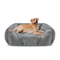 INVENHO Large Rectangle Orthopedic Dog Bed for Medium Small Dogs, Washable Soft Calming Puppy Sleeping Cuddler With Anti-Slip Bottom L(30"x24"x9")