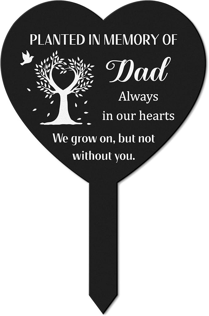 BUoonyer Stake Graves Cemetery Decorations - Sister Metal Memorial Grave Markers, Girls Heart Graveyard Sympathy Plaque, Dove Remembrance Graveside Burial Decor Sign for Outside Yard Garden