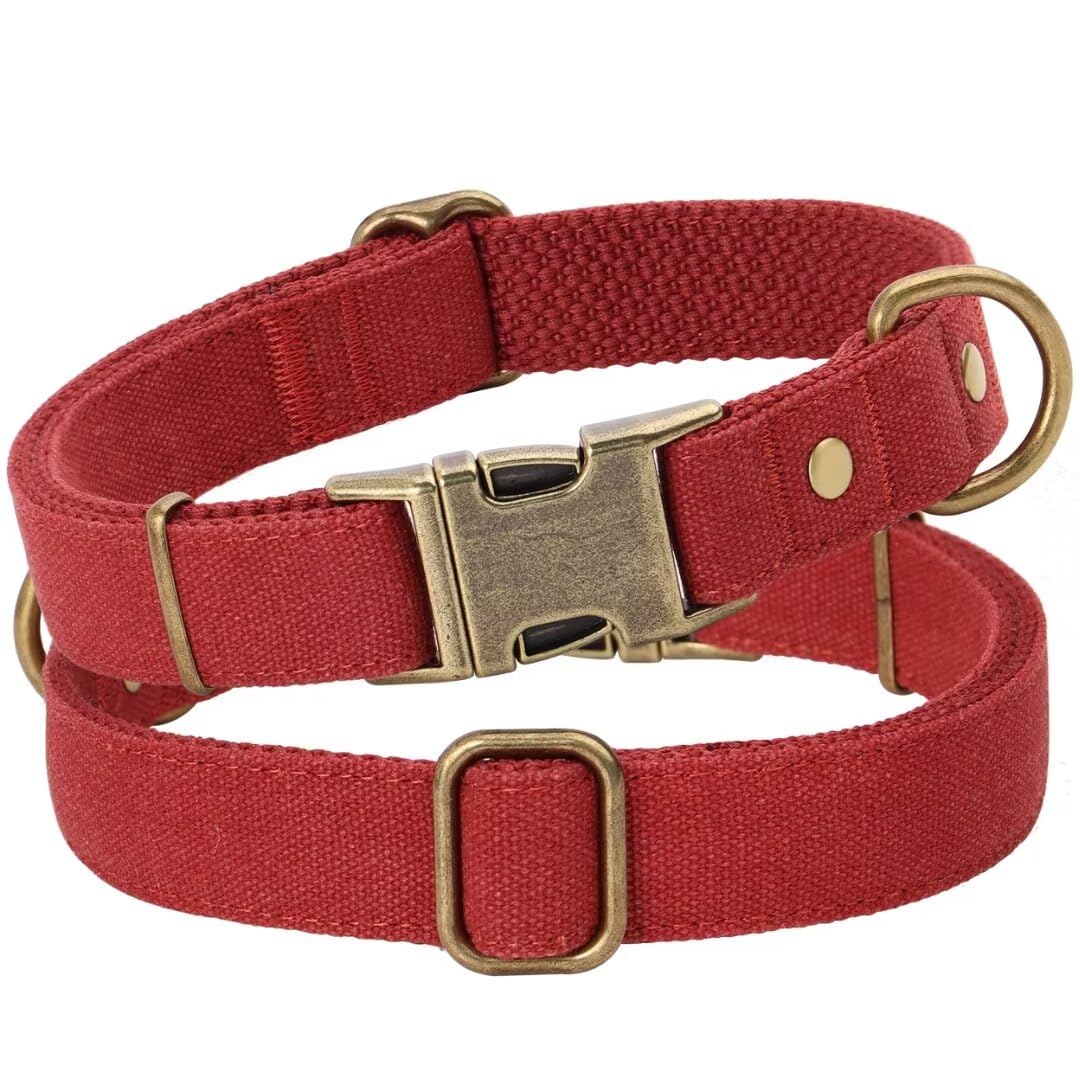 PET ARTIST Dog Collars for Small Dogs, Soft Padded Premium Nylon Dog Collar with Quick Release Metal Buckle, Durable & Adjustable Pet Collars for Boy Gifts, Red, S (Fit 10-16")