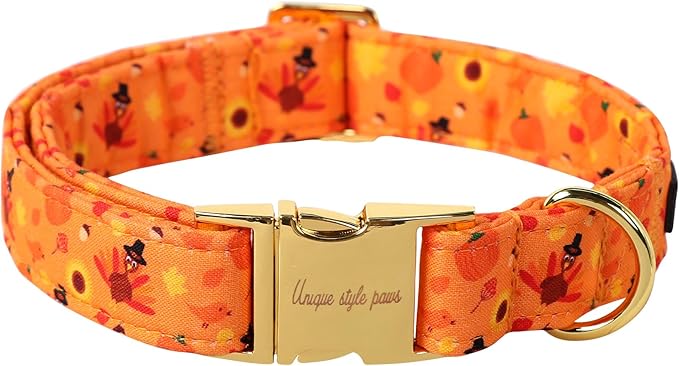 Unique style paws Dog Collar Metal Buckle Collar for Autumn Winter Christmas for Small Medium Large Boys Girls Dogs — S