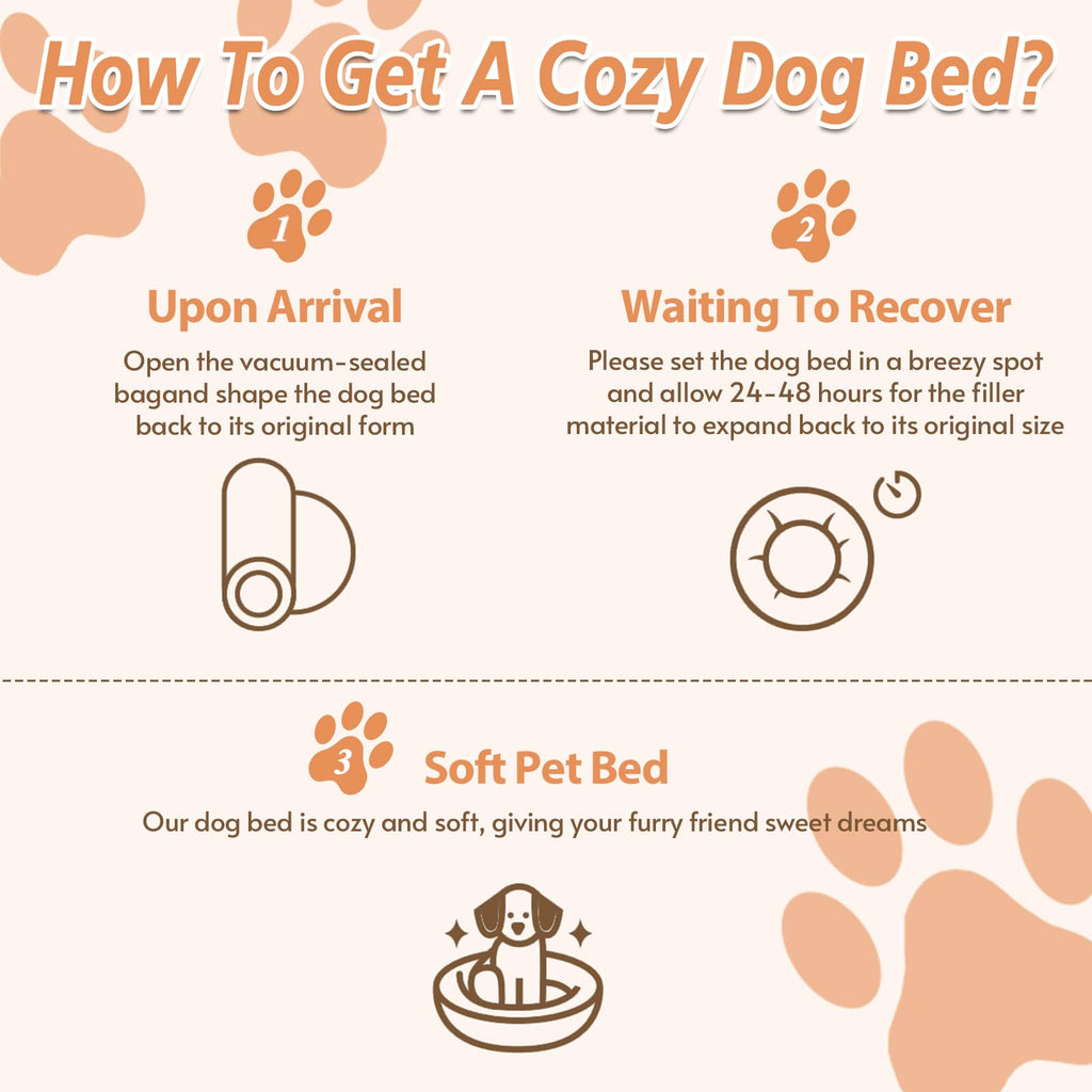 JOLLYVOGUE Calming Small Dog & Cat Bed for Indoor Cats - 20 inches Washable Donut Bed for Kittens & Puppies, Anti-Anxiety Round Fluffy Plush Pet Beds (Fits up to 15 lbs, Cream Brown)