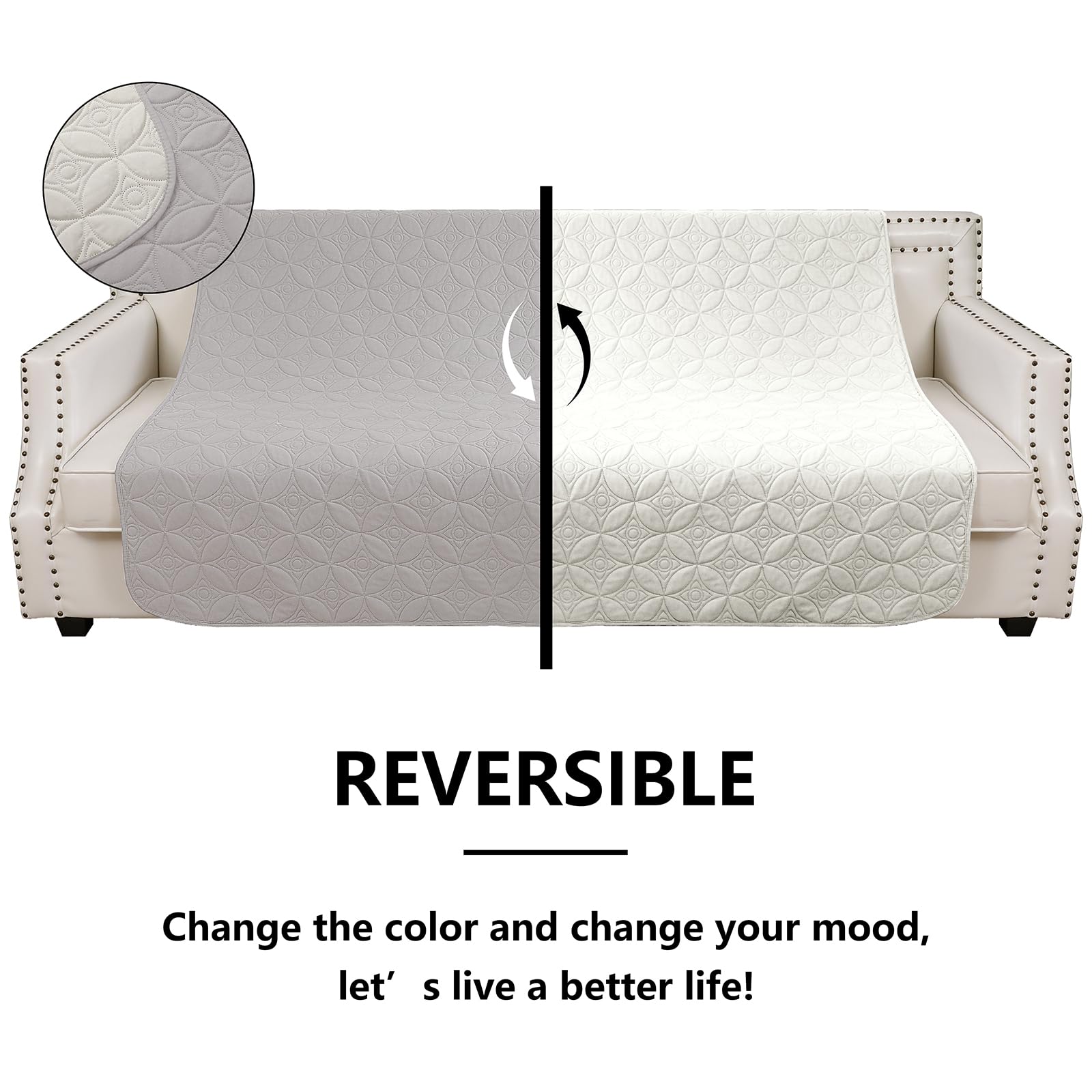 Tuffeel Waterproof Couch Cover for Dogs - Washable Pets Furniture Protector