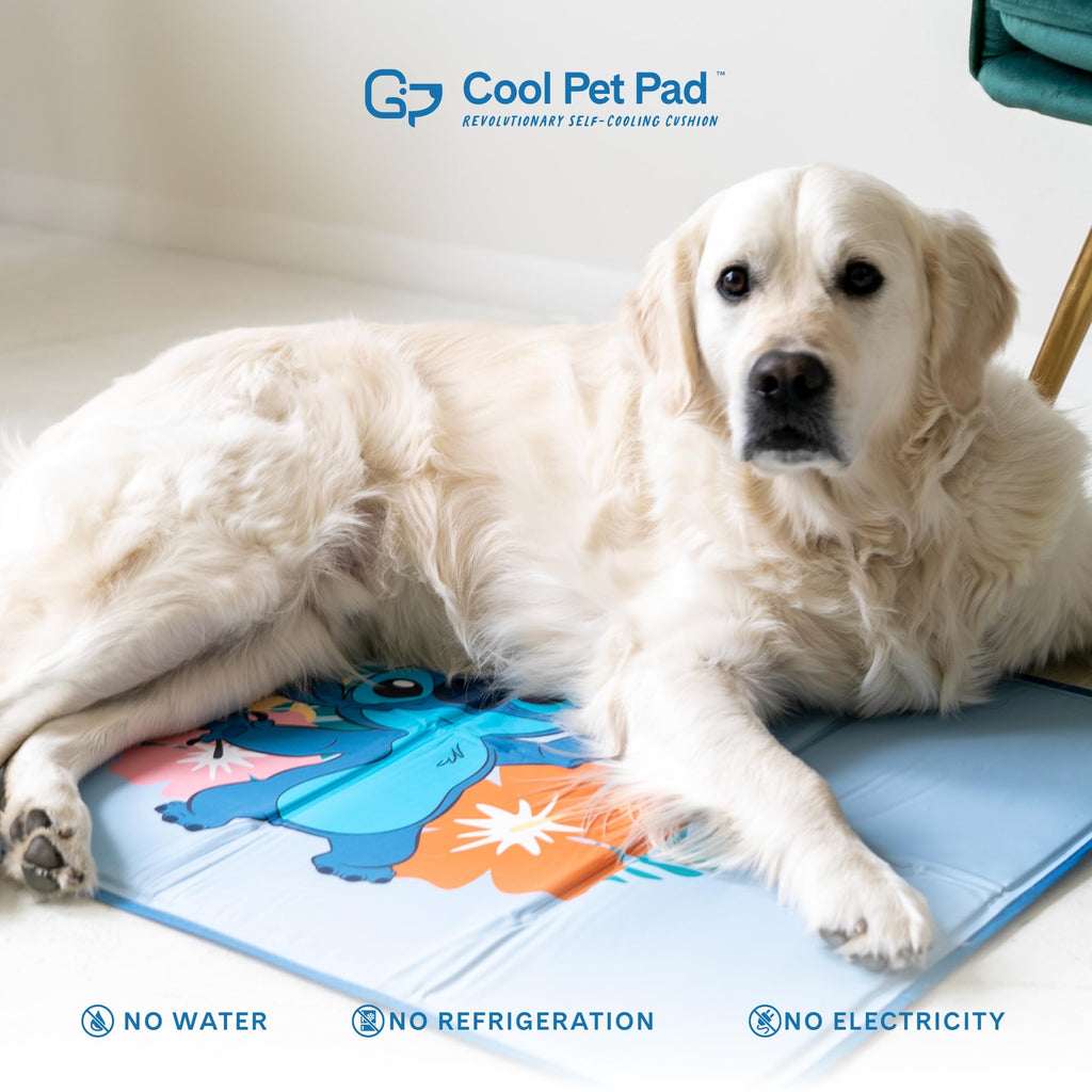 The Green Pet Shop Cool Pet Pad - Extra Large, Disney’s Stitch - Self-Cooling, Pressure Activated Mat for Dogs & Cats from 80+ lbs - Non-Toxic Gel, No Water Needed