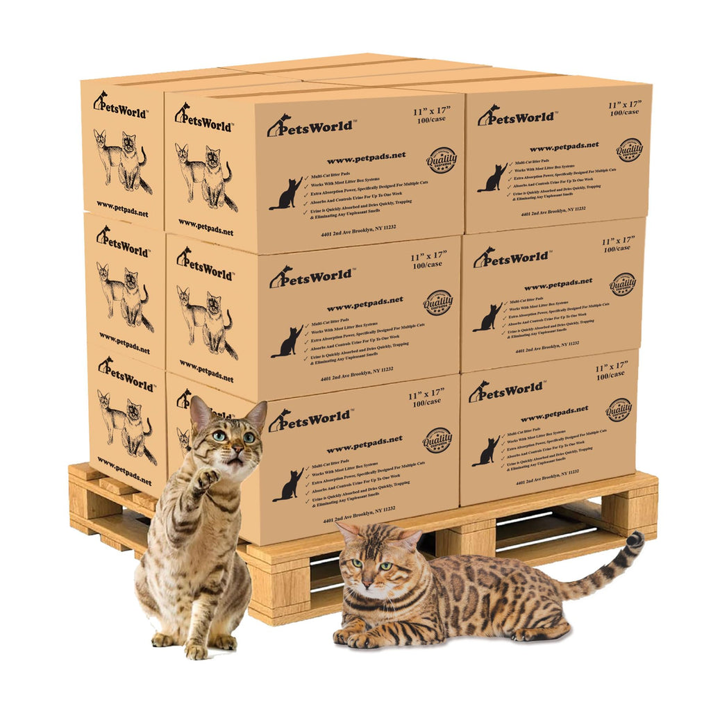 PetsWorld Universal Fit Multi-Cat Pad Refills for Litter Box, Fresh Scented, Ultra-Absorbent, Odor Control, Pack of 1200